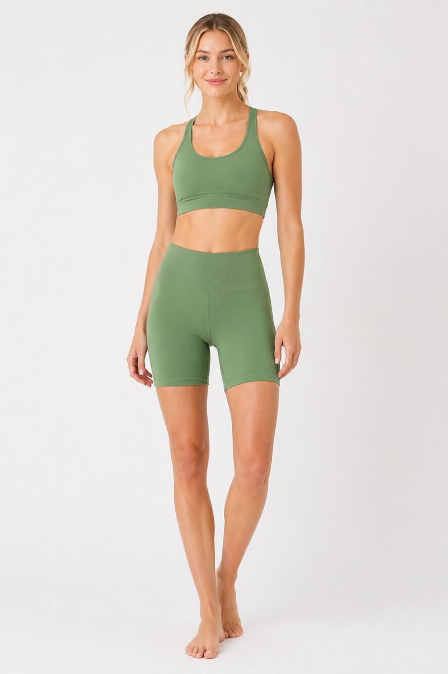 WeWoreWhat Seamless Biker Short Womens Medium Fair Green New Athletic